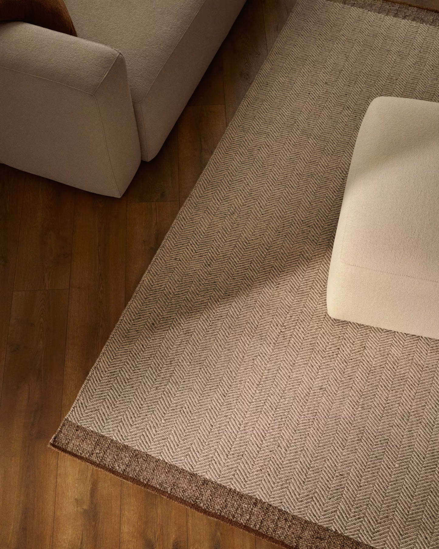 Tappeto Nifelia jacquard in lana beige 160 x 230 cm