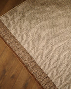 Tappeto Nifelia jacquard in lana beige 160 x 230 cm