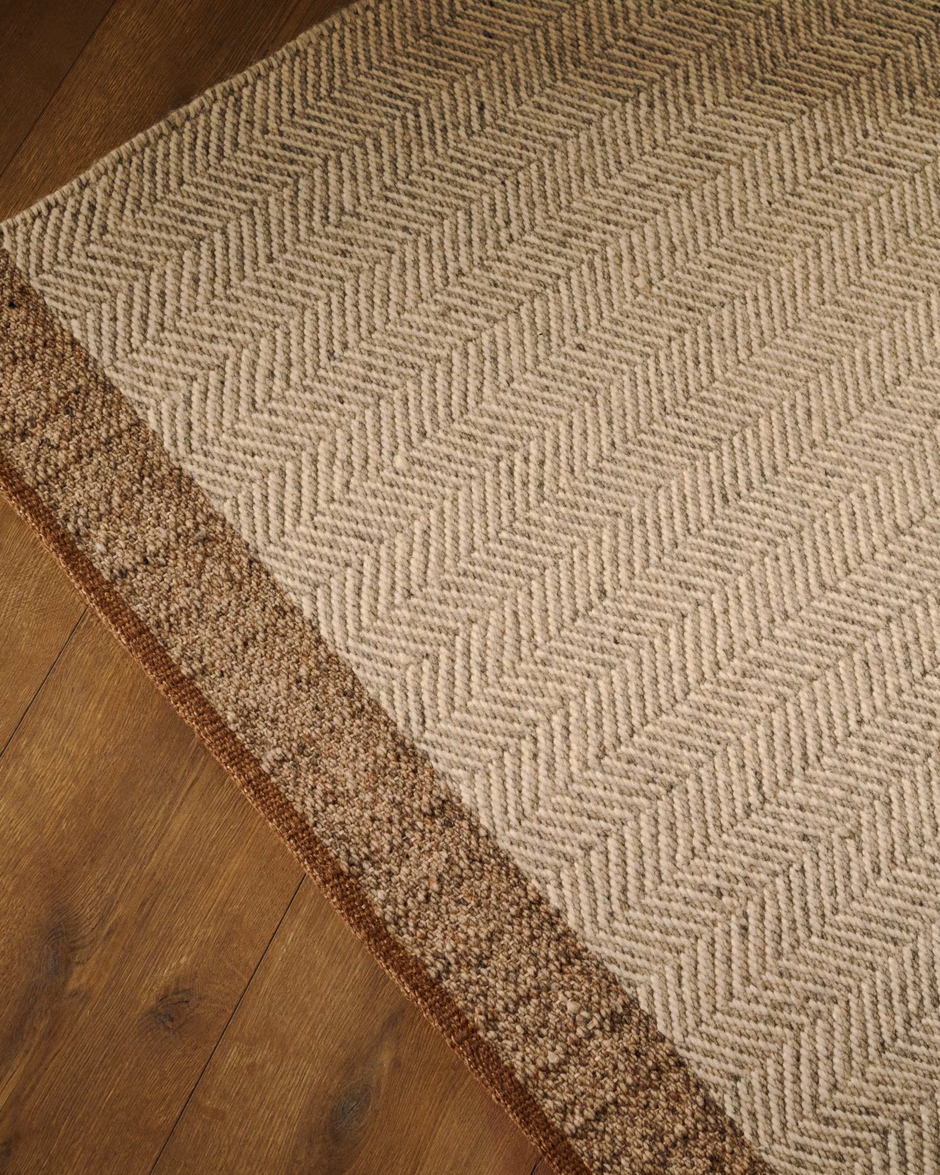 Tappeto Nifelia jacquard in lana beige 160 x 230 cm