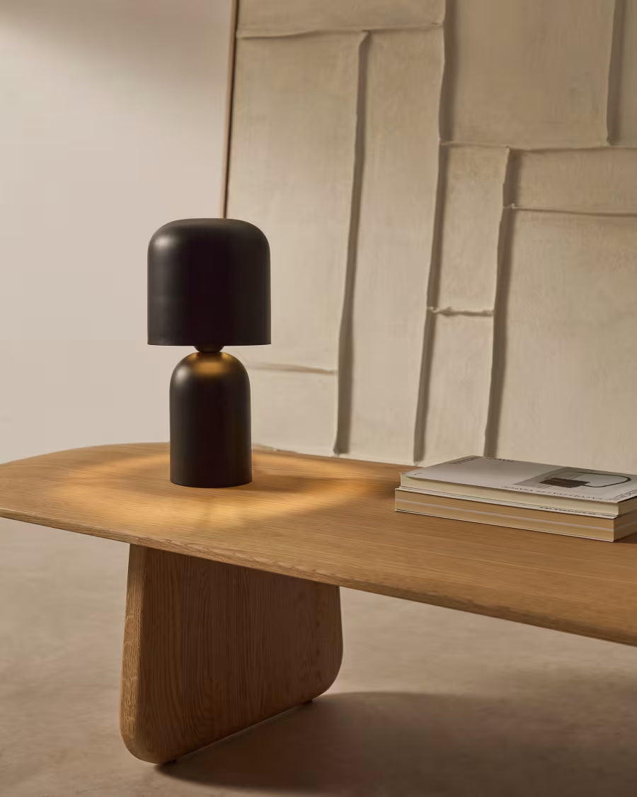 Lampada da tavolo Monze in metallo verniciato nero