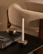 Candelabro grande Quira in acciaio inossidabile argentato