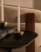 Candelabro piccolo Quira in acciaio inox argentato