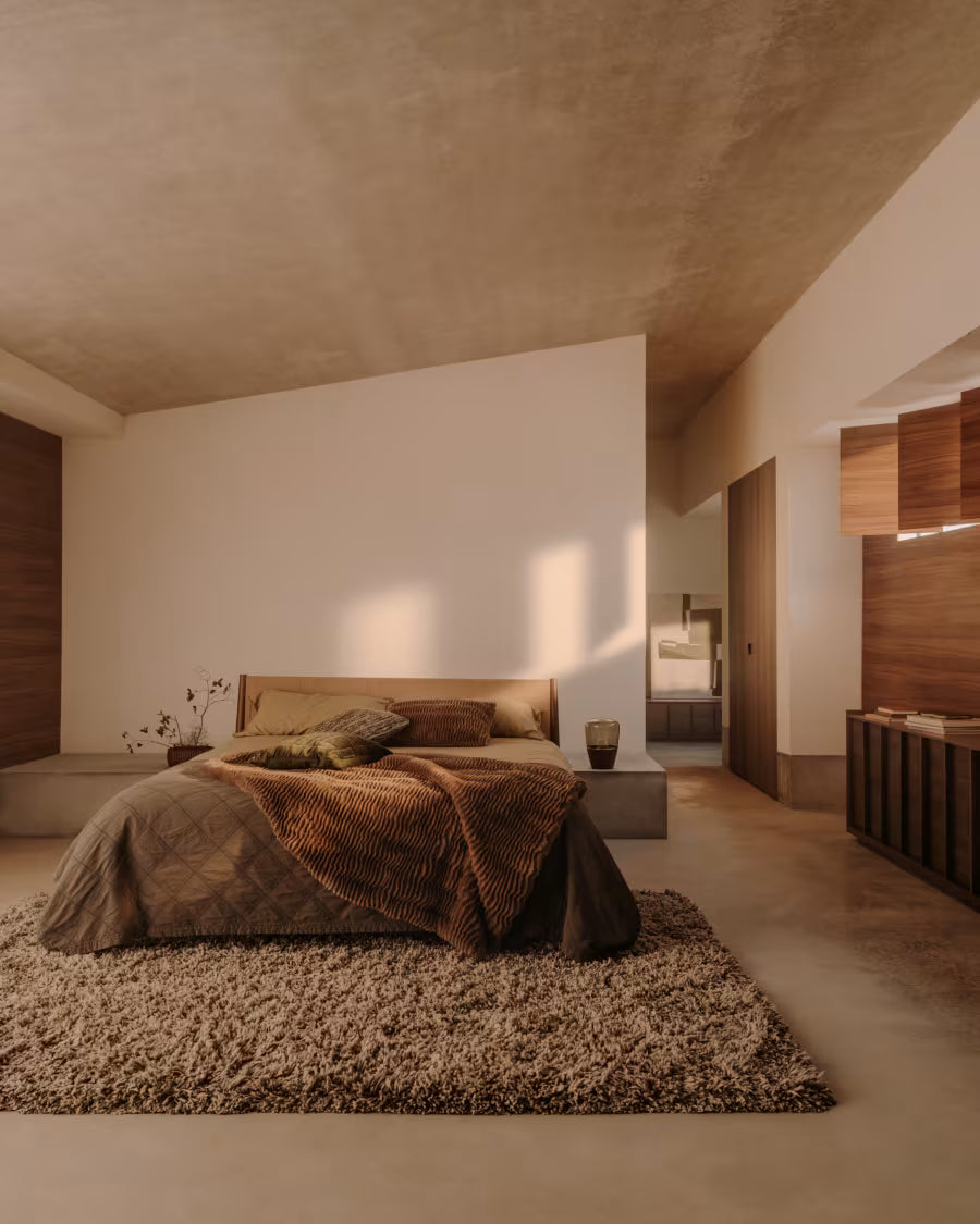 Copriletto Serla in ciniglia verde 100% cotone con rombi per letto 150/160 cm.