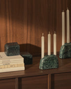 Candelabro grande Signe in marmo verde 10 cm