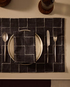 Set Ersen di 2 tovaglioli 100% cotone nero