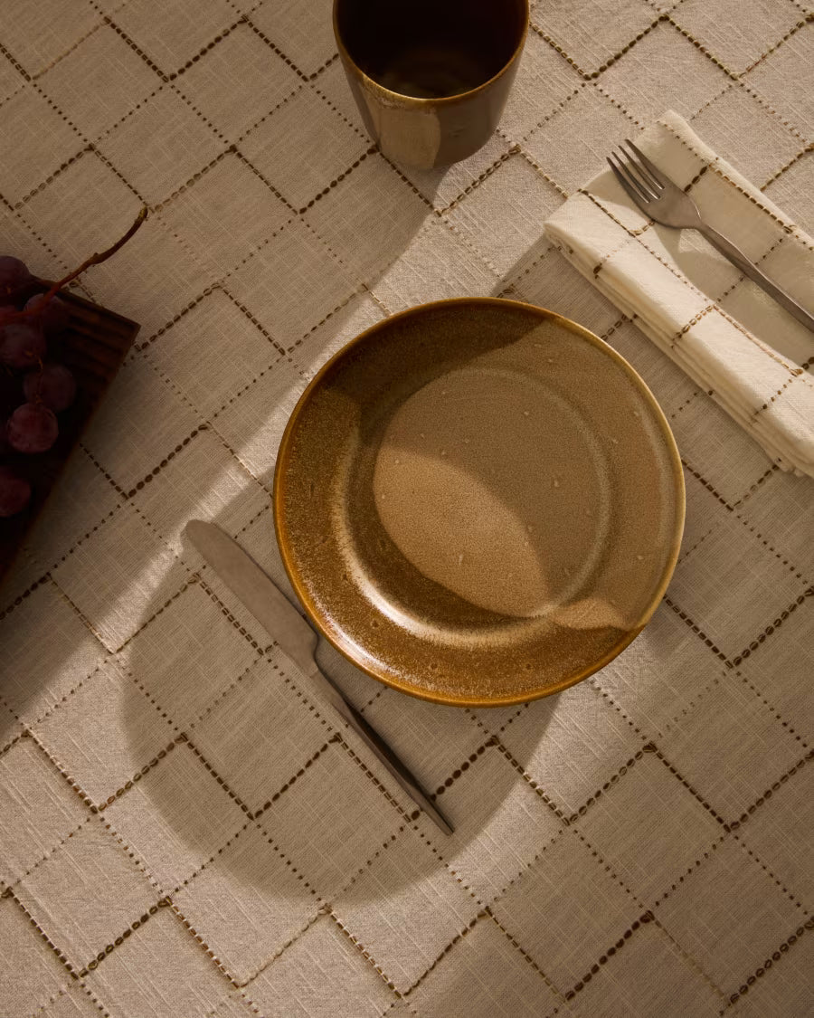 Piatto da dessert Nagoli in ceramica marrone