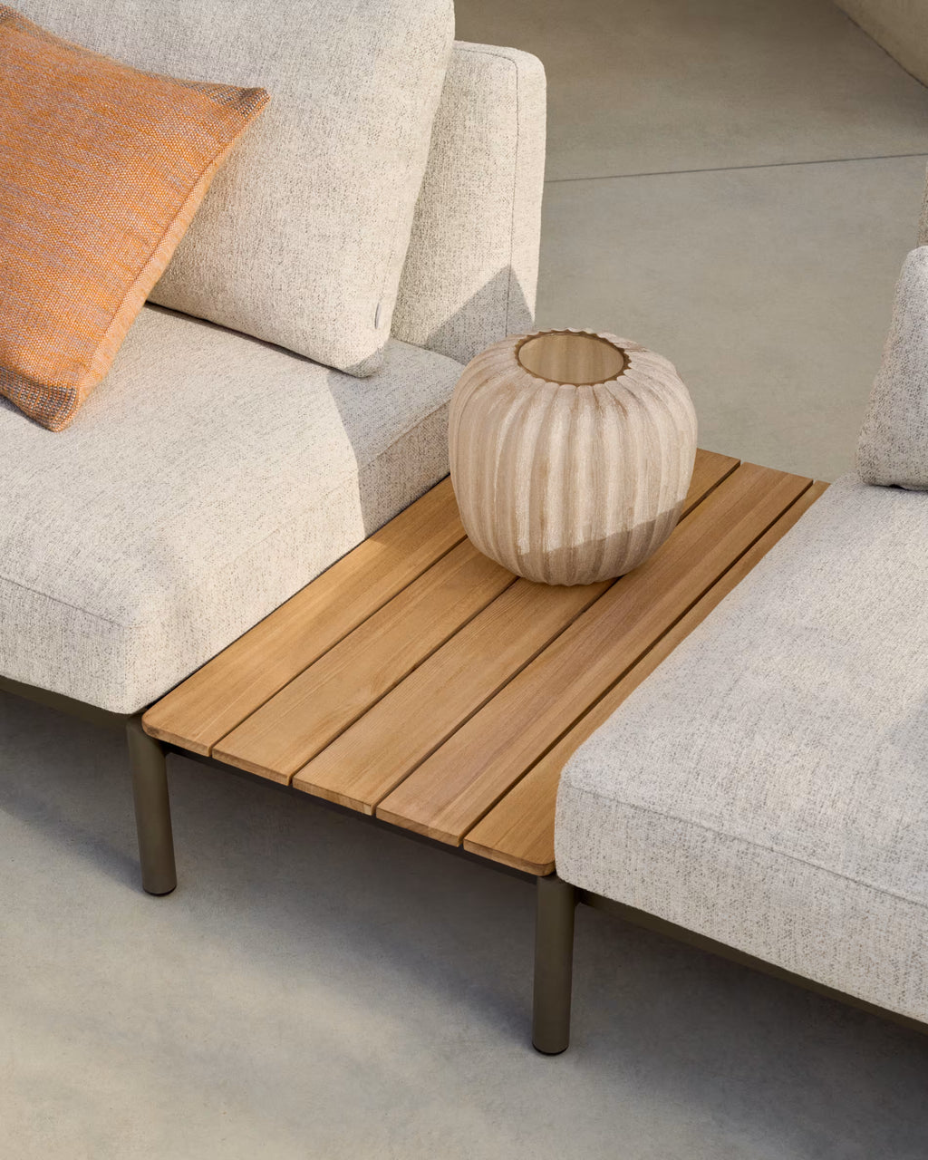 Vaso in vetro beige Lumia 27 cm