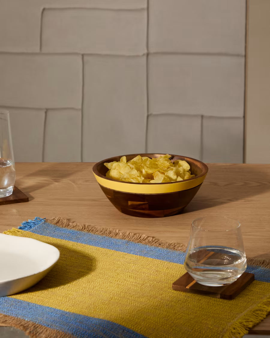 Ciotola Zairin gialla in legno di acacia FSC 100%