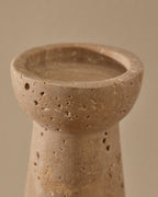 Candelabro grande Magan in travertino beige