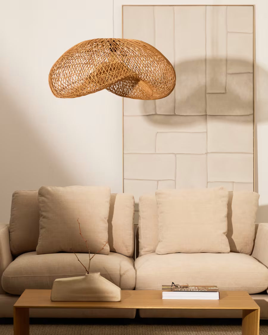 Paralume per la lampada da soffitto Isora in rattan con finitura in tonalità naturale 80 x 35 cm