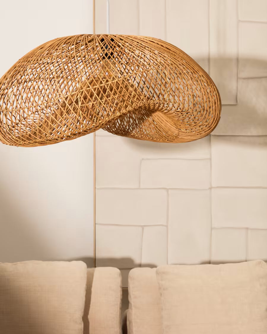 Paralume per la lampada da soffitto Isora in rattan con finitura in tonalità naturale 80 x 35 cm