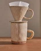 Set Zunel tazza da caffè con filtro a goccia in ceramica beige