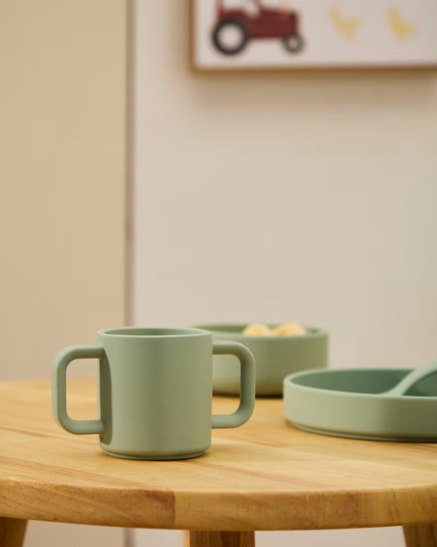 Set Lili 2 tazze in silicone rosa e turchese