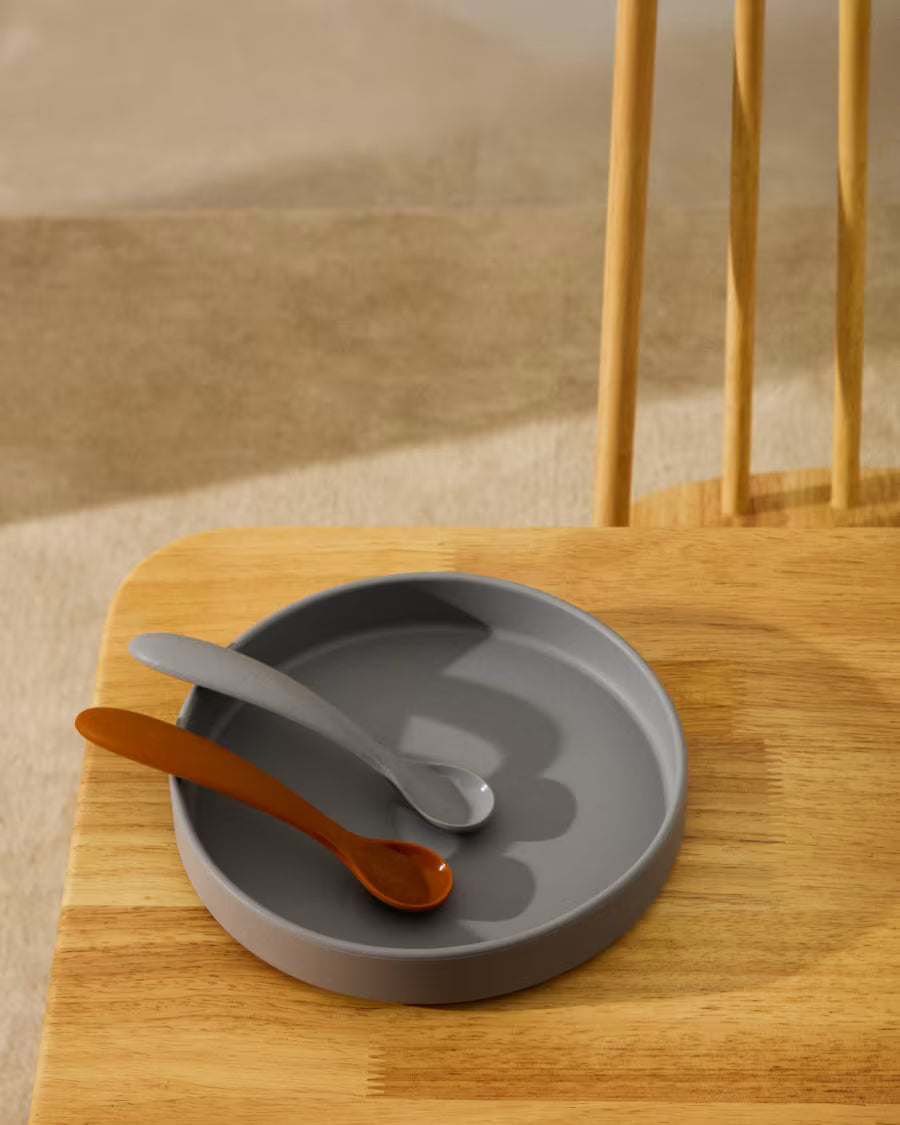 Set Lili 2 cucchiai in silicone arancione e blu