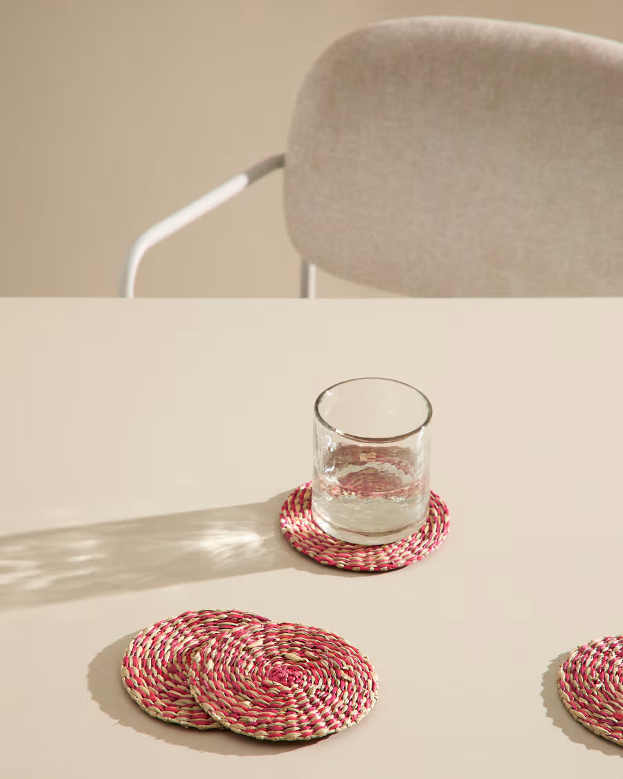 Set di 4 sottobicchieri in seagrass rosso