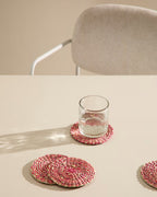 Set di 4 sottobicchieri in seagrass rosso