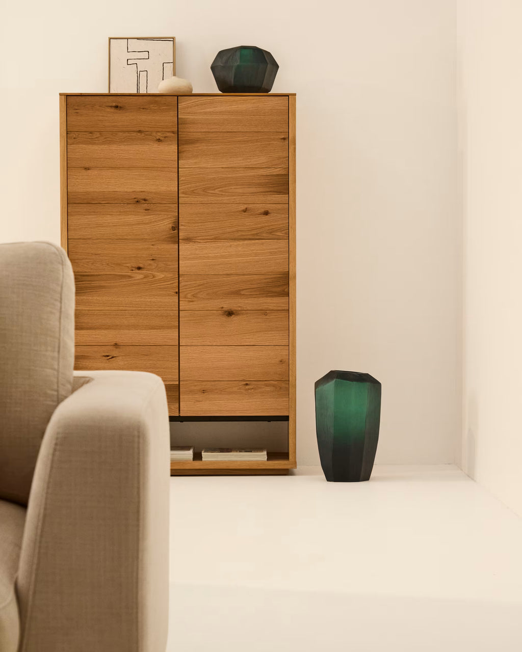 Vaso in vetro verde Geonix 45,5 cm