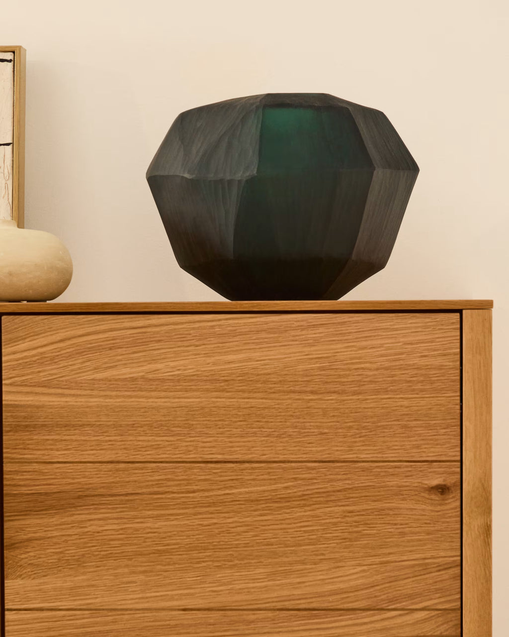 Vaso in vetro verde Geonix 22 cm