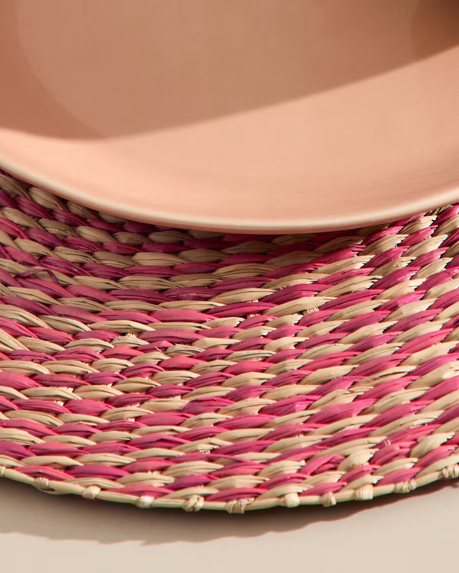 Set di 2 tovagliette in seagrass rosso Ø 38 cm