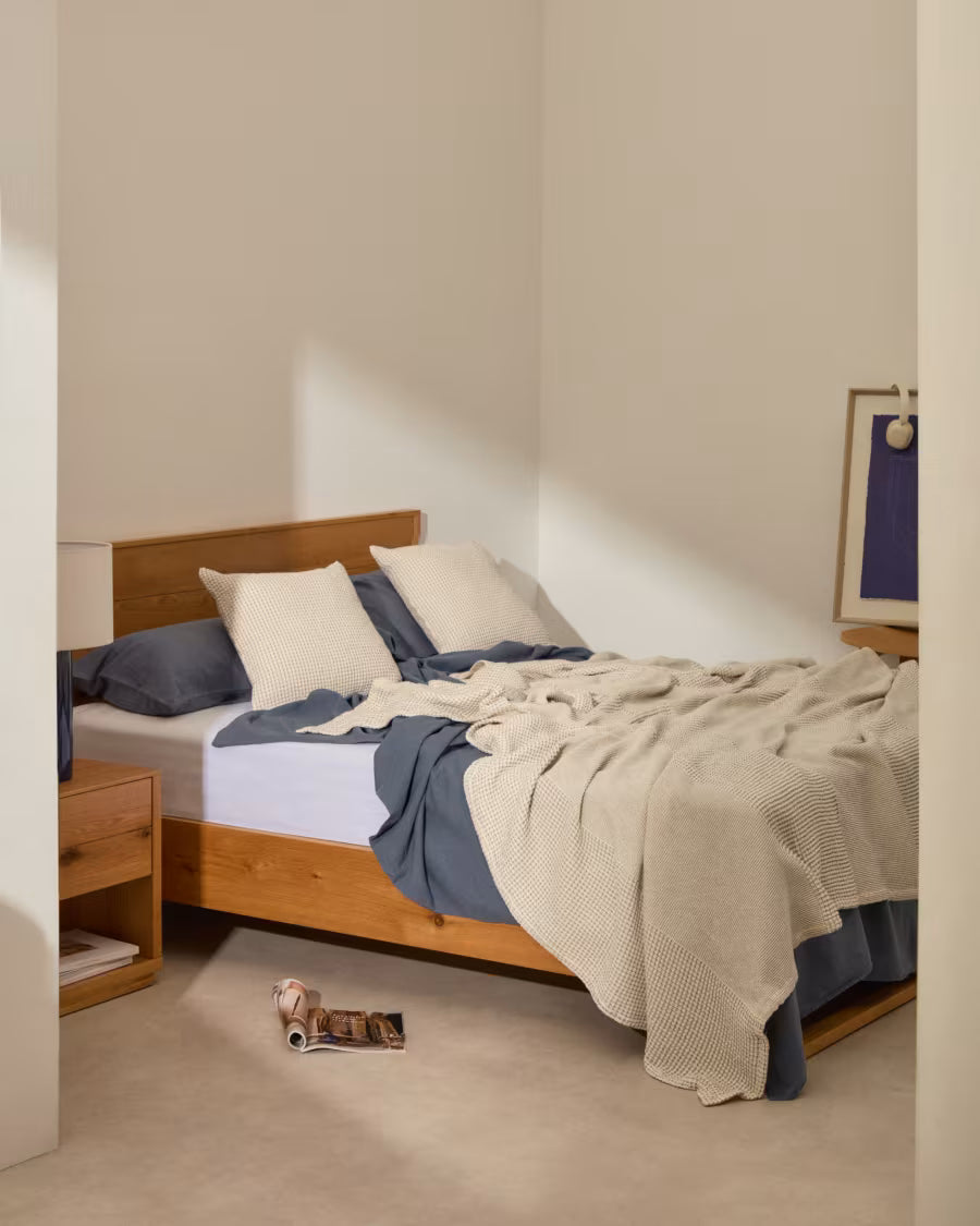 Trapunta Mabile 100% cotone jacquard a righe blu per letto 90/135 cm