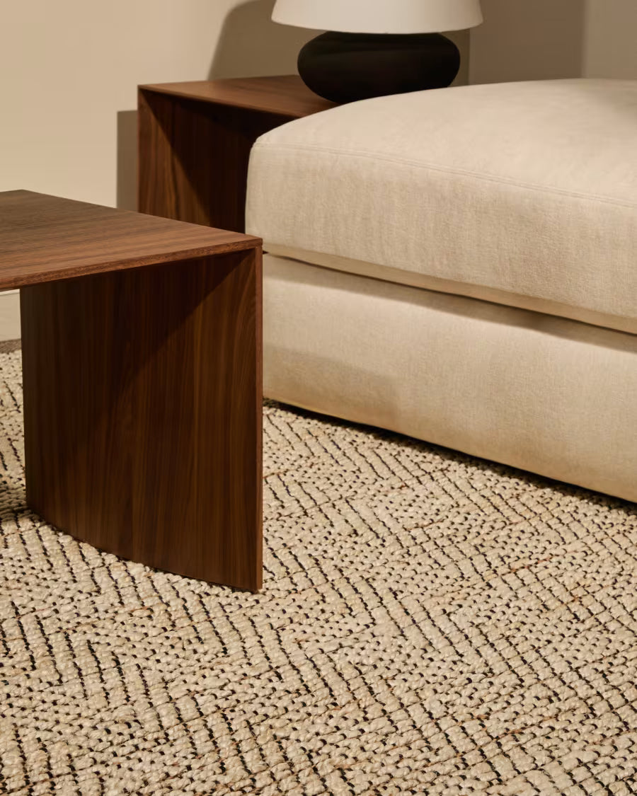 Tappeto Arpe in juta jacquard beige 160 x 230 cm