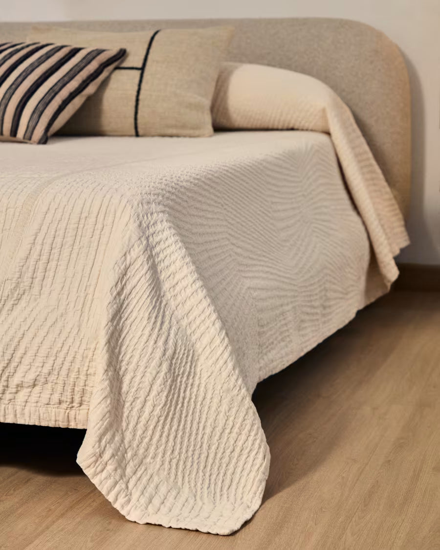 Trapunta Raylo 100% cotone con struttura a righe per letto da 150/160 cm