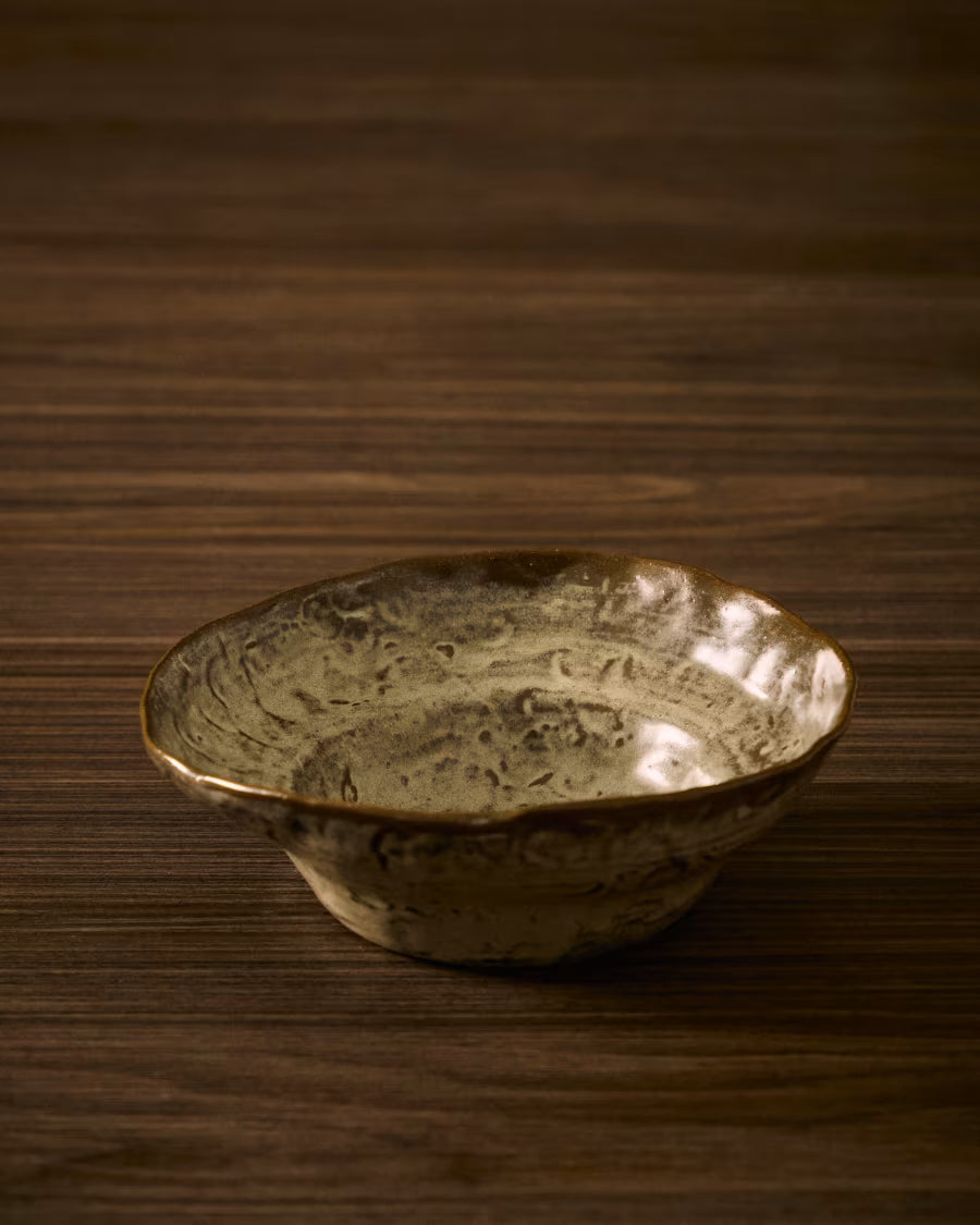 Piatto fondo Alenia in ceramica marrone