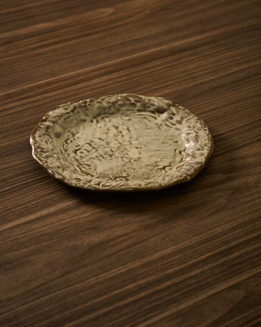 Piatto da dessert Alenia in ceramica marrone