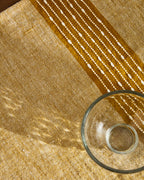 Set Calena di 2 tovagliette in jacquard di lino con riga centrale senape 35 x 50 cm