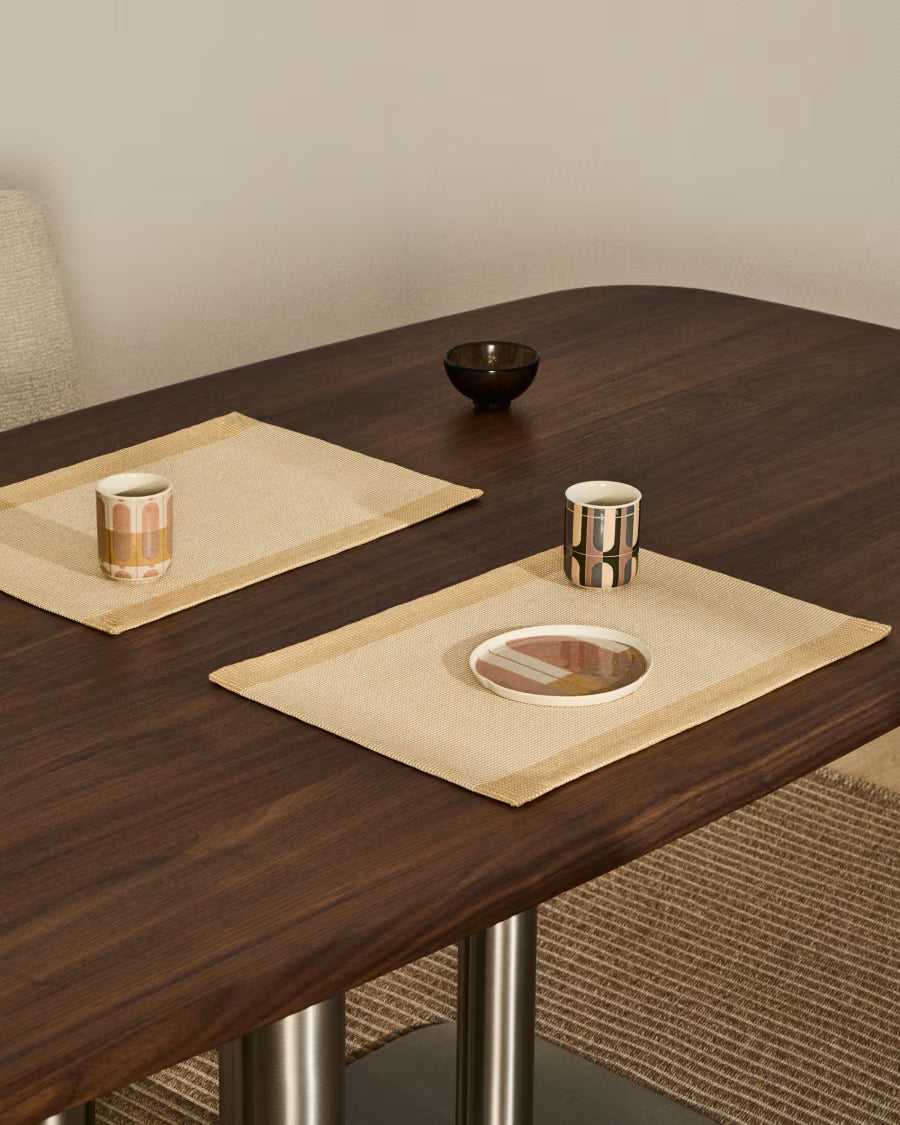 Set Briven di 2 tovaglie 100% cotone beige 35 x 50 cm