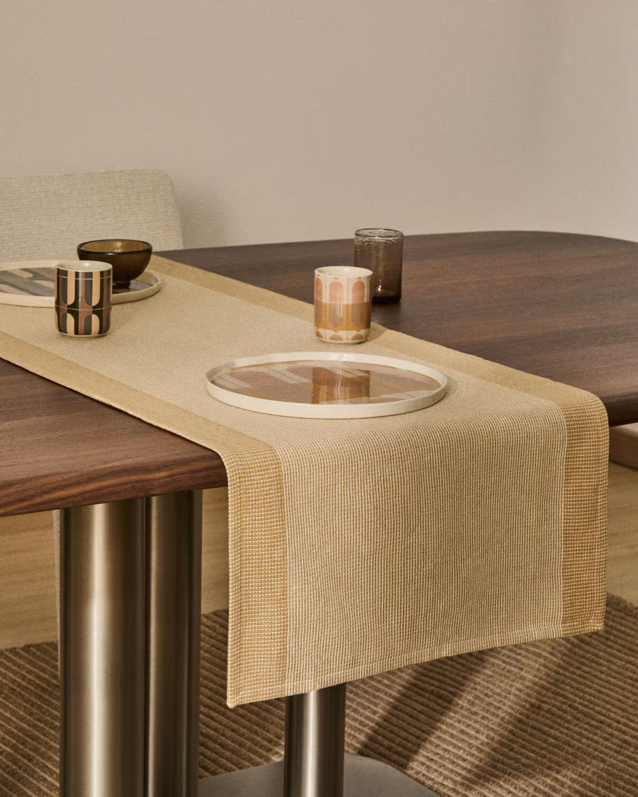 Runner da tavola Briven 100% cotone beige 50 x 150 cm
