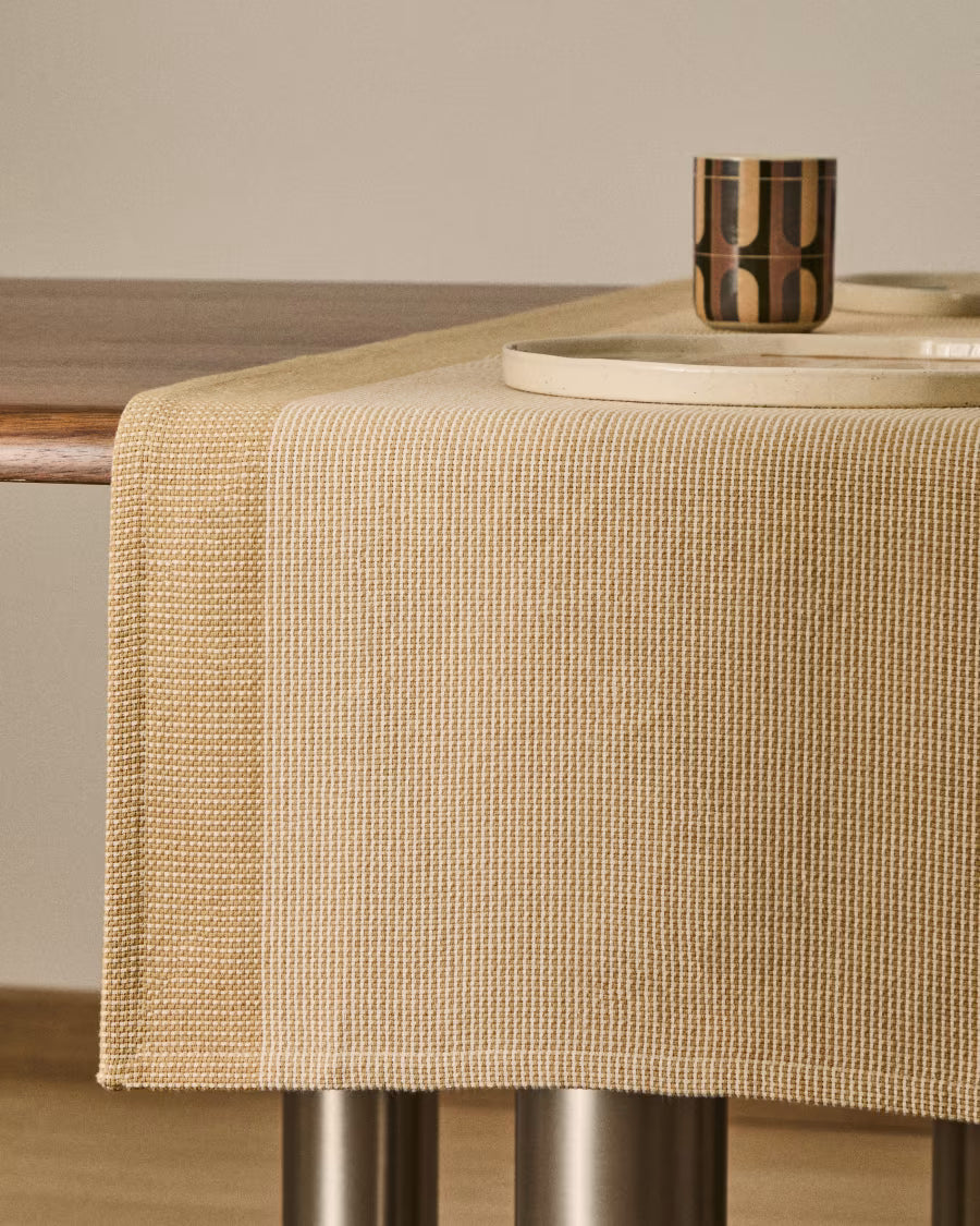 Runner da tavola Briven 100% cotone beige 50 x 150 cm