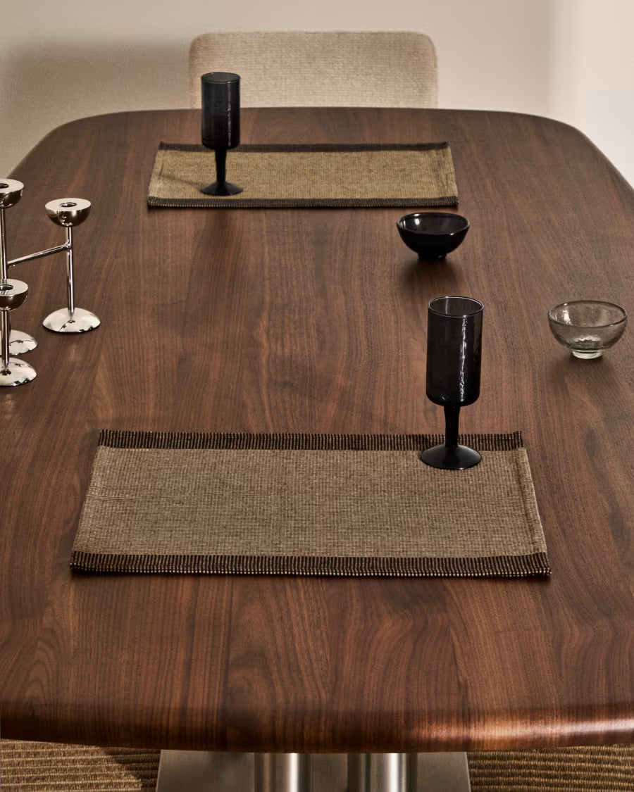 Set Briven di 2 tovaglie 100% cotone nere 35 x 50 cm