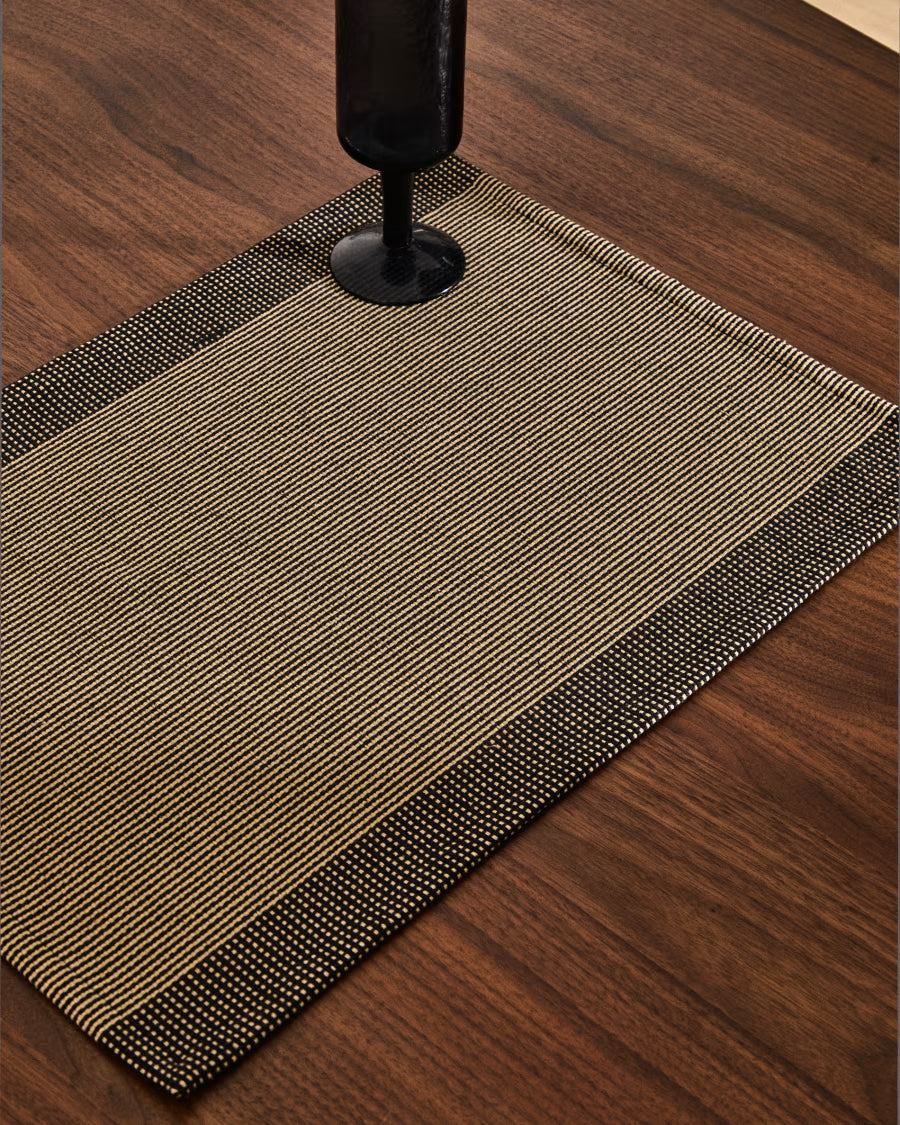 Set Briven di 2 tovaglie 100% cotone nere 35 x 50 cm