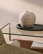 Vaso Evania in ceramica beige 21 cm