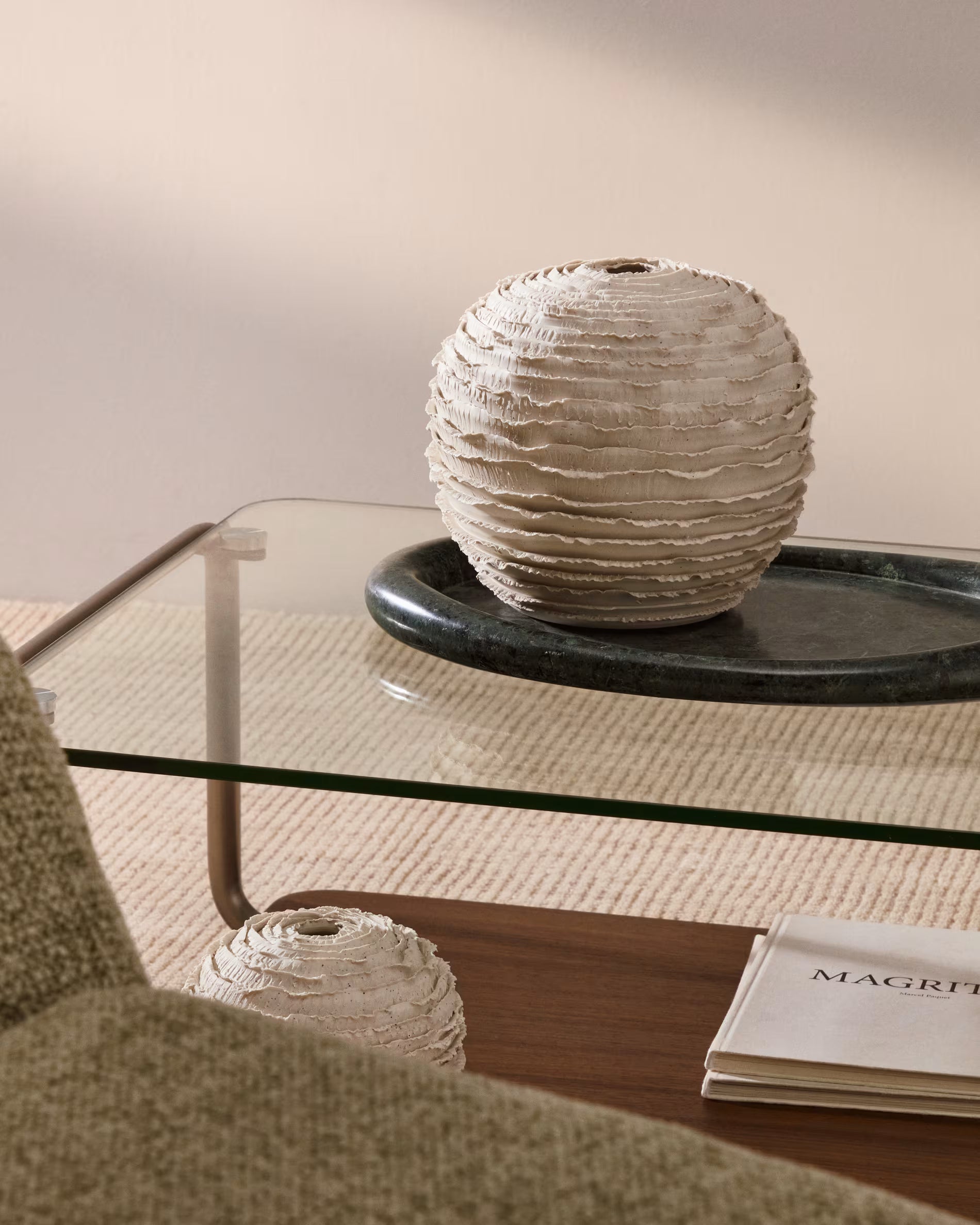 Vaso Evania in ceramica beige 21 cm