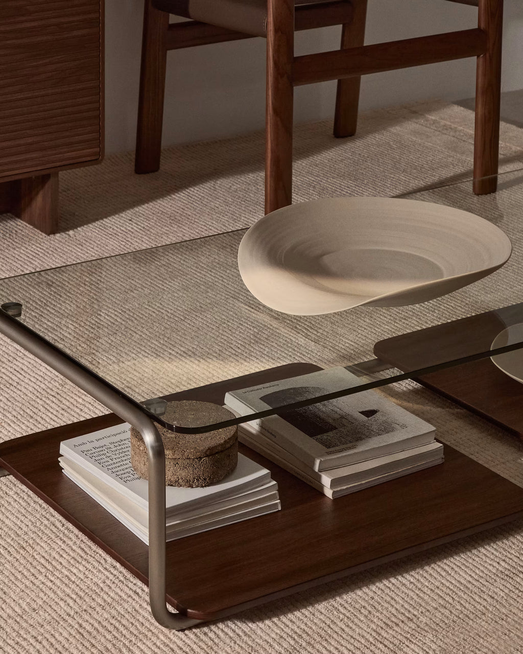 Centrotavola Ebenor in ceramica beige Ø 53 cm