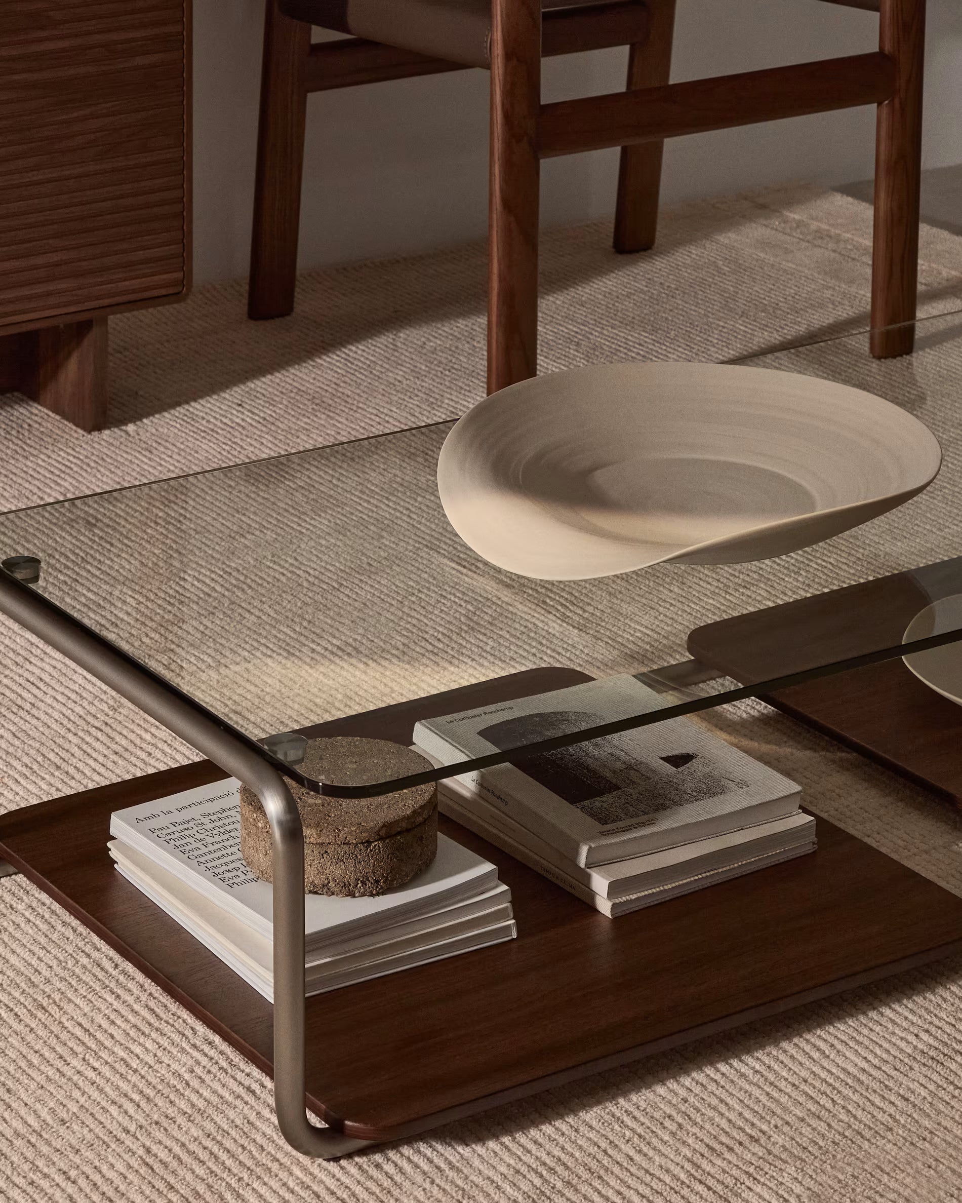 Centrotavola Ebenor in ceramica beige Ø 53 cm