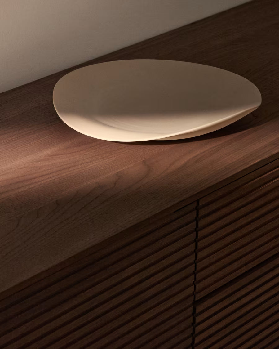 Centrotavola Ebenor in ceramica beige Ø 53 cm