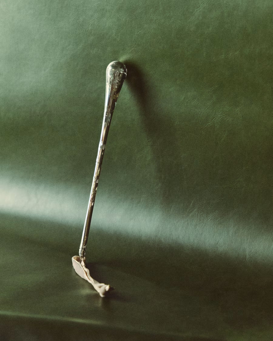 Set Alsenia di 2 ornamenti da appendere in vetro riciclato argentato