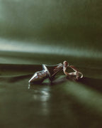 Set Talnea di 4 ornamenti da appendere in vetro riciclato argentato 12 cm