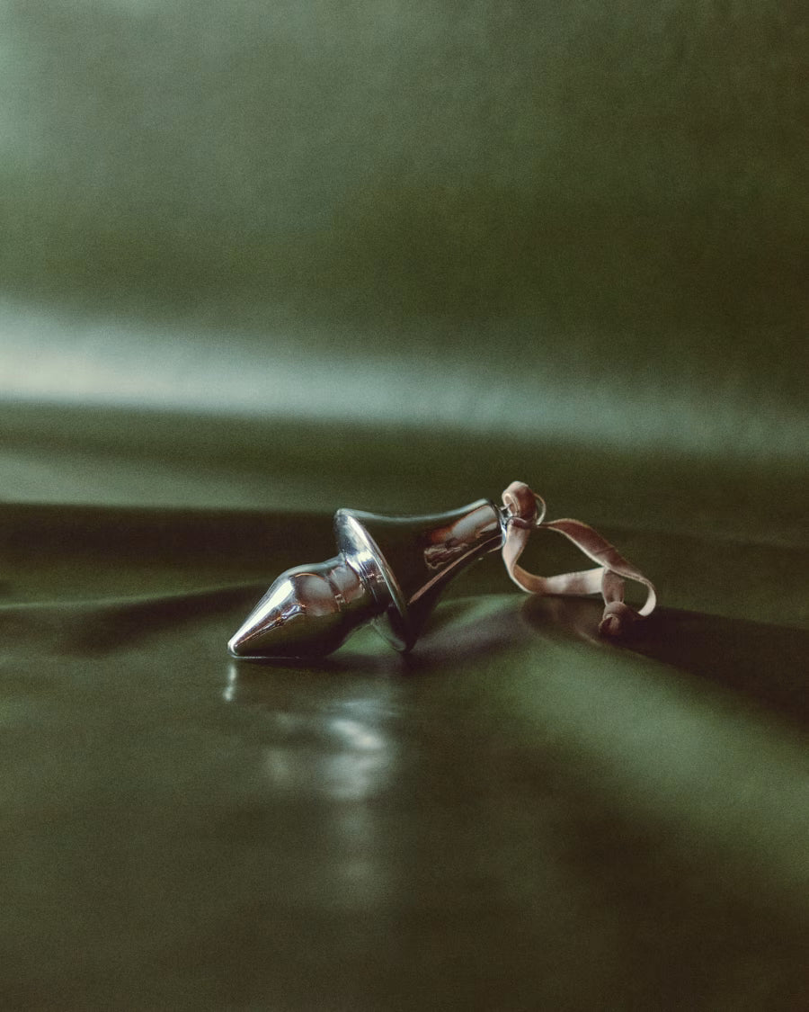 Set Talnea di 4 ornamenti da appendere in vetro riciclato argentato 12 cm