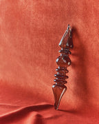 Set Lioren di 2 ornamenti da appendere in vetro riciclato marrone