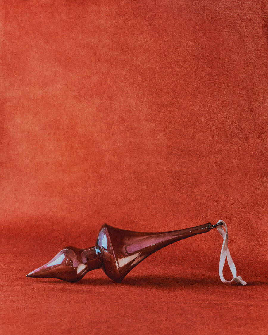 Set Talnea di 2 ornamenti da appendere in vetro riciclato marrone 29,5 cm