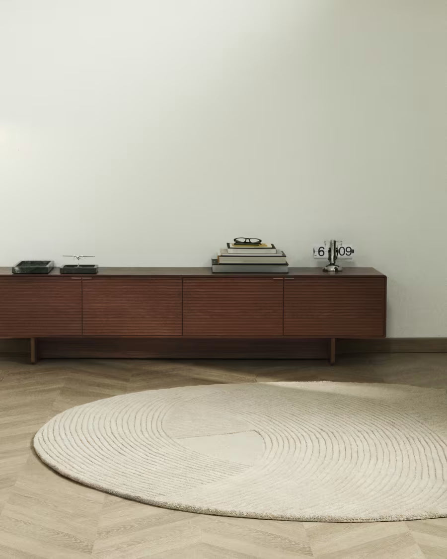 Tappeto Domm di lana beige Ø 200 cm