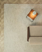 Tappeto Dalena in lana jacquard a righe beige 300 x 200 cm