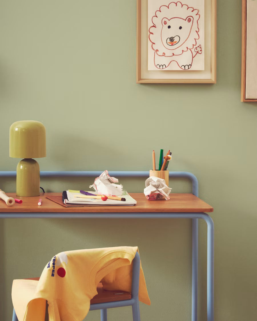 Lampada da tavolo Monze in metallo verniciato verde chiaro