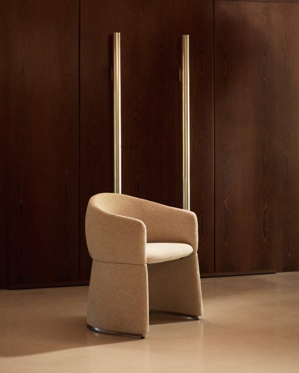 Sedia Bosca in ciniglia beige