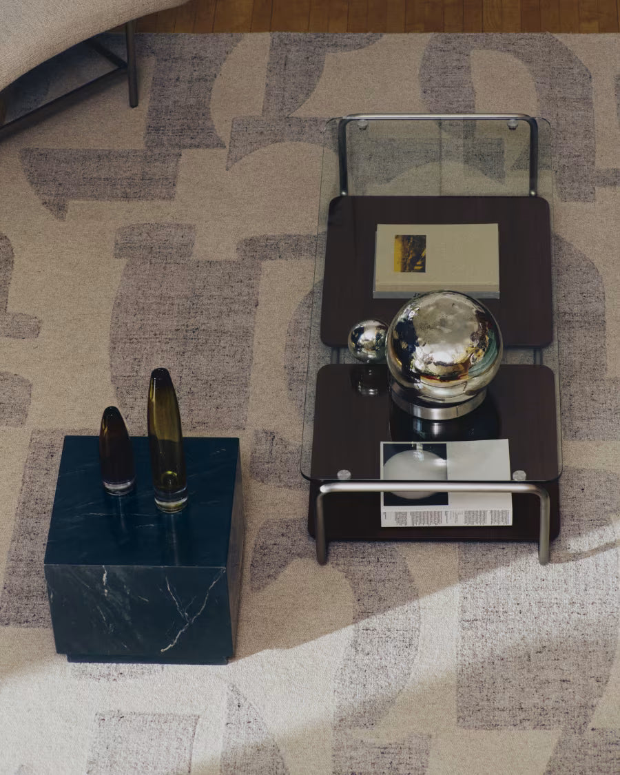 Tappeto Norela in misto lana jacquard grigio 300 x 200 cm