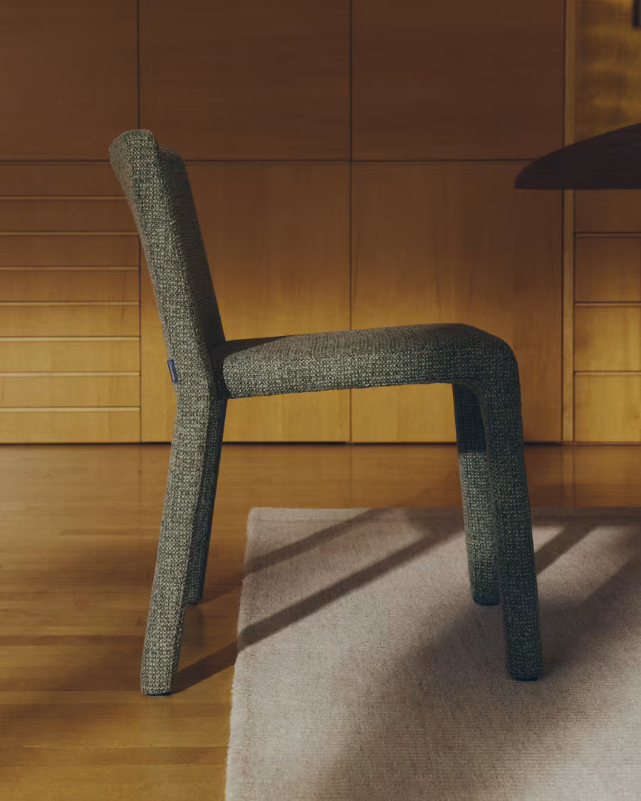 Sedia impilabile Loria in ciniglia verde